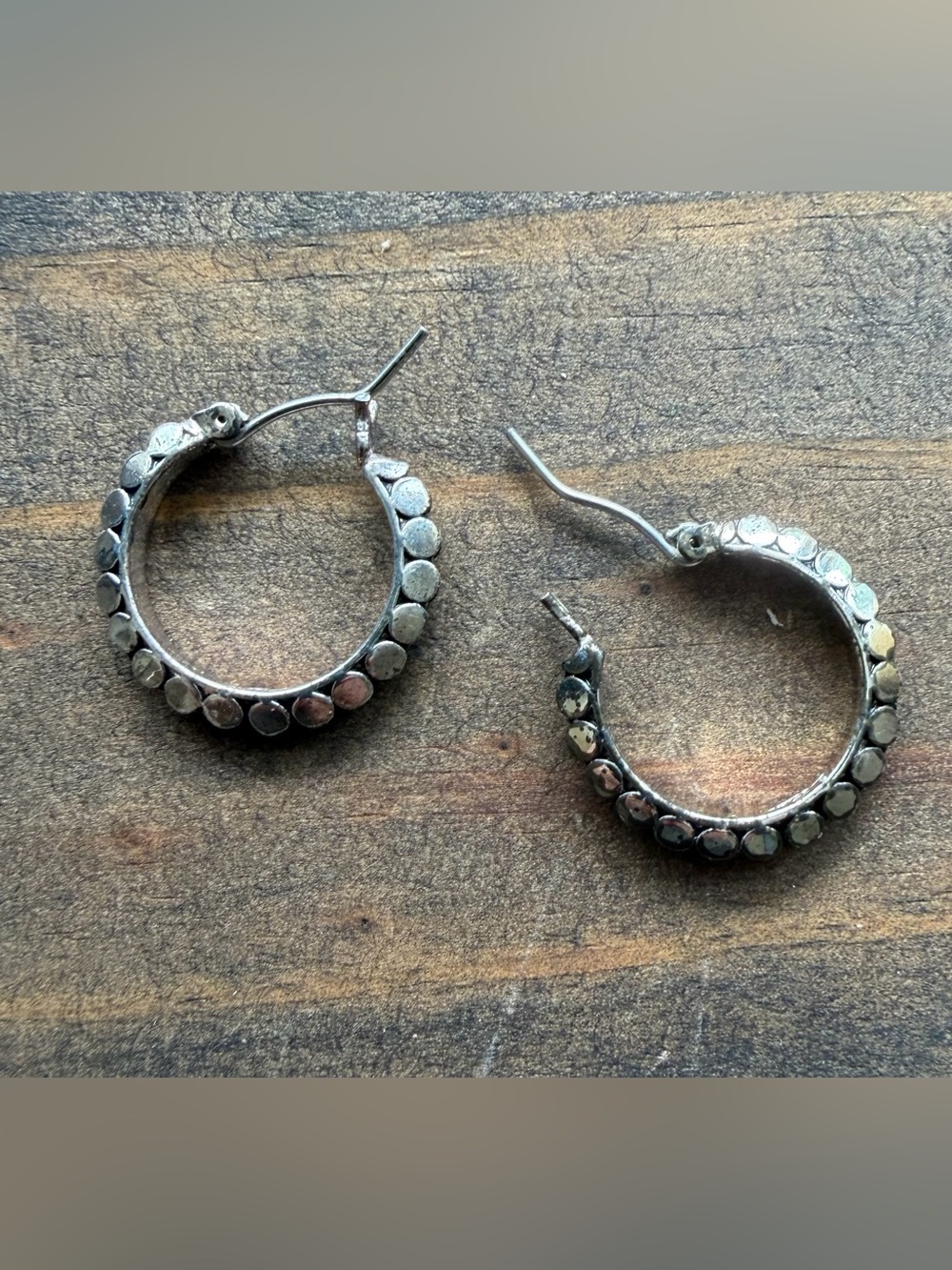 Beaded Silver Tone Earrings